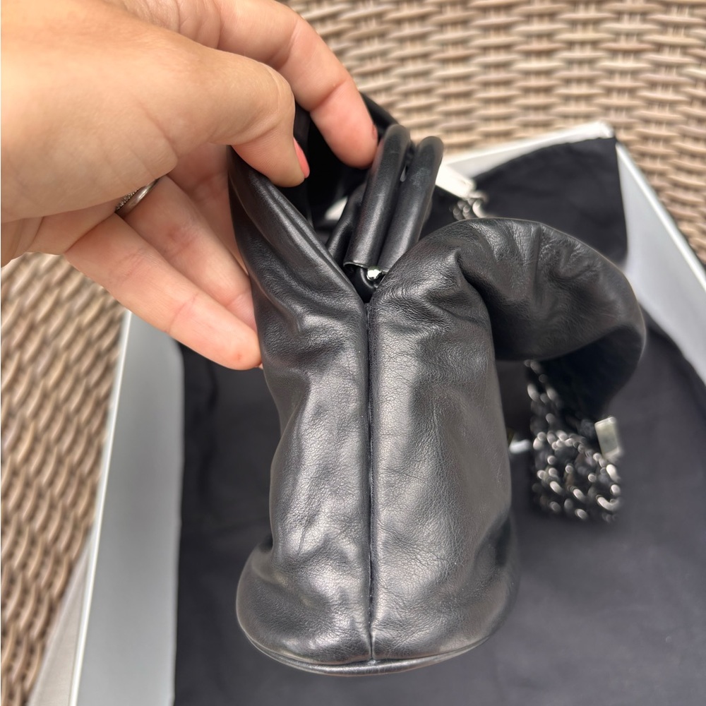 Authentic CHANEL RARE black mini rock & chain silver hardware bag - Picture 14 of 15